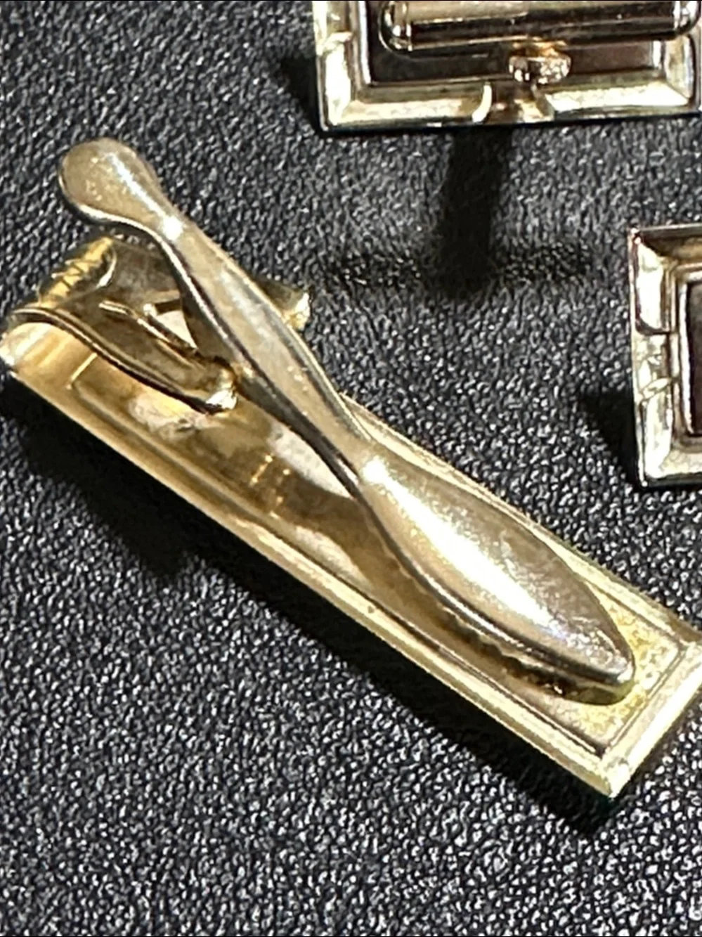 Three Piece Cuff Links & Tie Clip